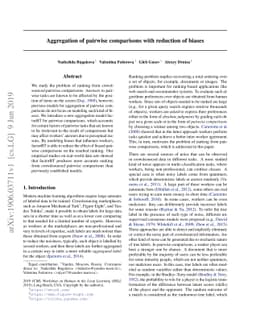 Aggregation of pairwise comparisons with reduction of biases