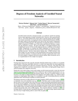 Degrees of Freedom Analysis of Unrolled Neural Networks