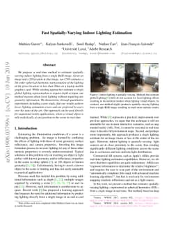 Fast Spatially-Varying Indoor Lighting Estimation