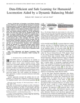 Data-Efficient and Safe Learning for Humanoid Locomotion Aided by a
  Dynamic Balancing Model