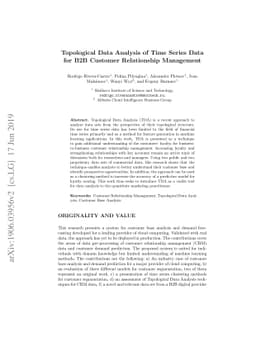 Topological Data Analysis of Time Series Data for B2B Customer
  Relationship Management