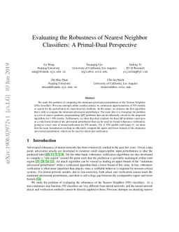 Evaluating the Robustness of Nearest Neighbor Classifiers: A Primal-Dual
  Perspective
