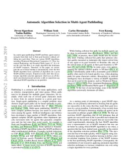 Automatic Algorithm Selection In Multi-agent Pathfinding