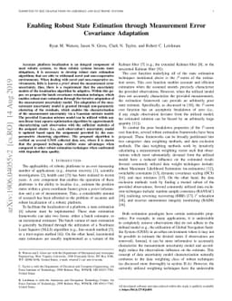 Enabling Robust State Estimation through Measurement Error Covariance
  Adaptation