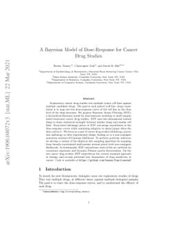 A Bayesian Model of Dose-Response for Cancer Drug Studies