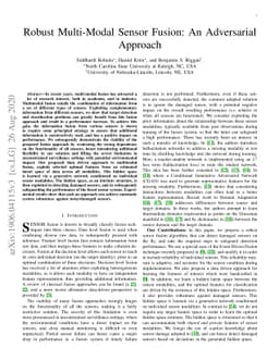 Robust Multi-Modal Sensor Fusion: An Adversarial Approach