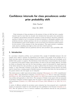 Confidence intervals for class prevalences under prior probability shift
