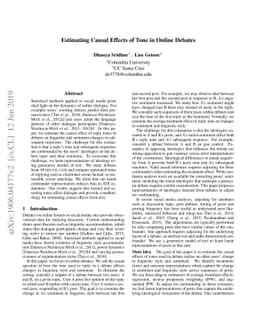 Estimating Causal Effects of Tone in Online Debates