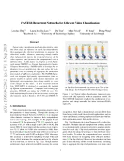 FASTER Recurrent Networks for Efficient Video Classification