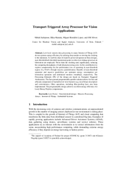 Transport Triggered Array Processor for Vision Applications