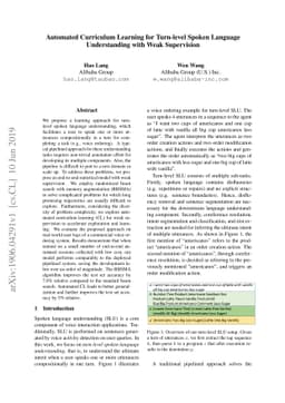 Automated Curriculum Learning for Turn-level Spoken Language
  Understanding with Weak Supervision