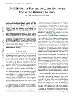 FAMED-Net: A Fast and Accurate Multi-scale End-to-end Dehazing Network