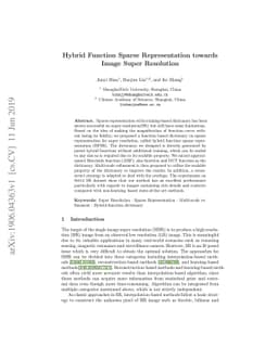 Hybrid Function Sparse Representation towards Image Super Resolution