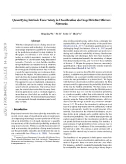 Quantifying Intrinsic Uncertainty in Classification via Deep Dirichlet
  Mixture Networks