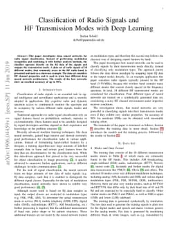 Classification of Radio Signals and HF Transmission Modes with Deep
  Learning