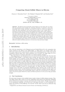 Competing (Semi)-Selfish Miners in Bitcoin