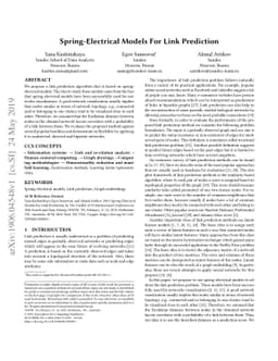 Spring-Electrical Models For Link Prediction