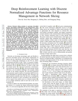 Deep Reinforcement Learning with Discrete Normalized Advantage Functions
  for Resource Management in Network Slicing