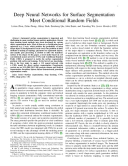 Deep Neural Networks for Surface Segmentation Meet Conditional Random
  Fields
