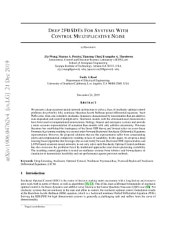Deep 2FBSDEs For Systems With Control Multiplicative Noise