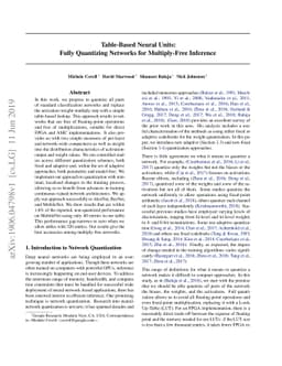 Table-Based Neural Units: Fully Quantizing Networks for Multiply-Free
  Inference