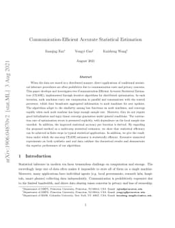 Communication-Efficient Accurate Statistical Estimation