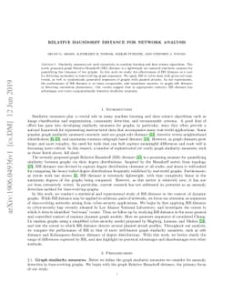 Relative Hausdorff Distance for Network Analysis
