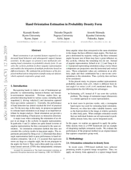 Hand Orientation Estimation in Probability Density Form