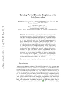 Tackling Partial Domain Adaptation with Self-Supervision