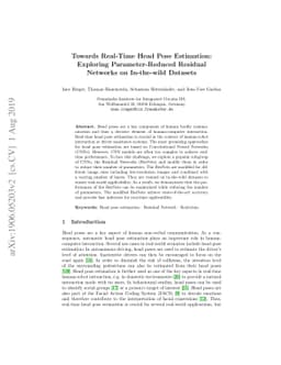 Towards Real-Time Head Pose Estimation: Exploring Parameter-Reduced
  Residual Networks on In-the-wild Datasets