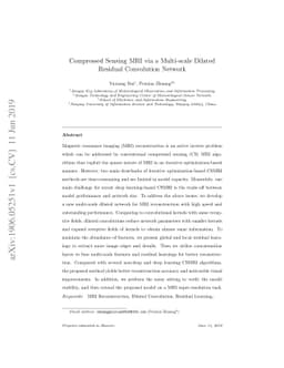 Compressed Sensing MRI via a Multi-scale Dilated Residual Convolution
  Network