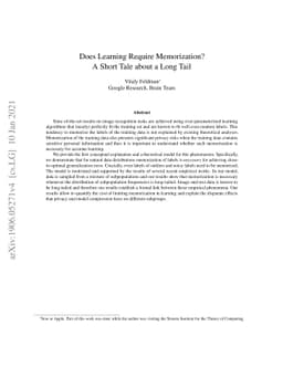 Does Learning Require Memorization? A Short Tale about a Long Tail