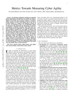 Metrics Towards Measuring Cyber Agility