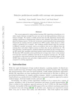 Selective prediction-set models with coverage guarantees