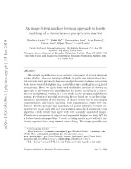 An image-driven machine learning approach to kinetic modeling of a
  discontinuous precipitation reaction