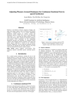 Adjusting Pleasure-Arousal-Dominance for Continuous Emotional
  Text-to-speech Synthesizer