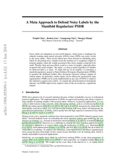 A Meta Approach to Defend Noisy Labels by the Manifold Regularizer PSDR