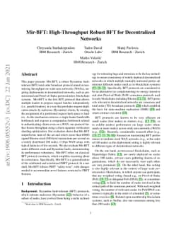 Mir-BFT: High-Throughput Robust BFT for Decentralized Networks