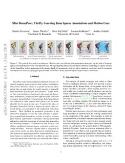 Slim DensePose: Thrifty Learning from Sparse Annotations and Motion Cues