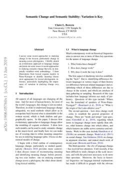 Semantic Change and Semantic Stability: Variation is Key