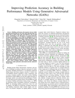 Improving Prediction Accuracy in Building Performance Models Using
  Generative Adversarial Networks (GANs)