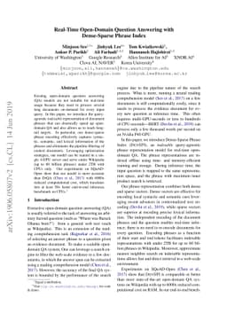 Real-Time Open-Domain Question Answering with Dense-Sparse Phrase Index