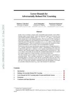 Lower Bounds for Adversarially Robust PAC Learning