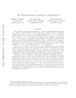 The Communication Complexity of Optimization
