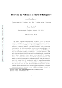 There is no Artificial General Intelligence