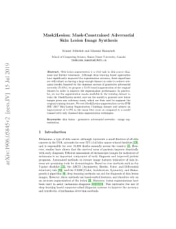 Mask2Lesion: Mask-Constrained Adversarial Skin Lesion Image Synthesis