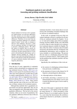 Sentiment analysis is not solved! Assessing and probing sentiment
  classification