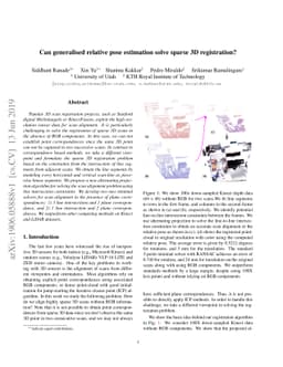 Can generalised relative pose estimation solve sparse 3D registration?