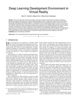 Deep Learning Development Environment in Virtual Reality
