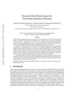 Dynamic Term-Modal Logics for First-Order Epistemic Planning